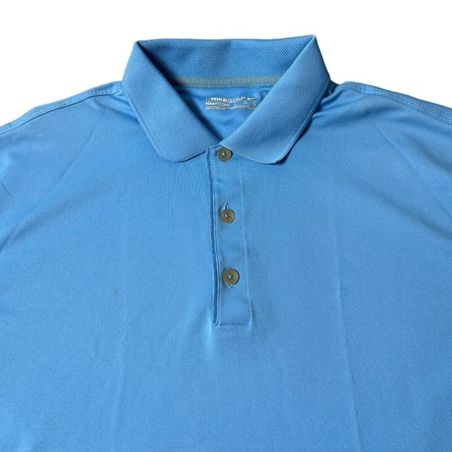 Nike Golf Fit Dry Carolina Blue Short Sleeve Athletic Polo Shirt Men’s Size L - Picture 3 of 7