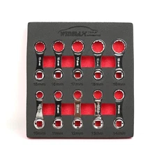 10 PC 10 - 19 mm Flexible Head Wrench Spanner 3/8 Drive 12 Point Adaptor Set