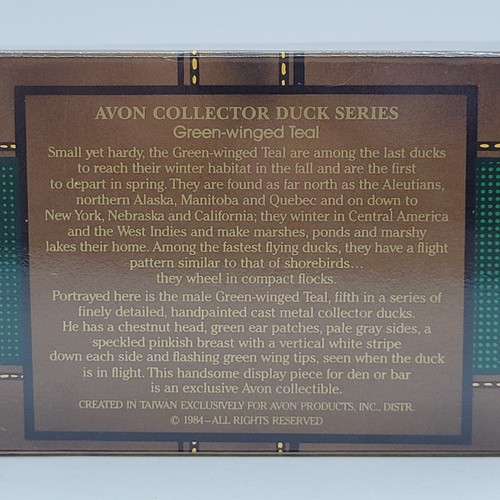 Avon 1984 Collector Duck Series Green Winged Teal Vintage Figur mit Box - Bild 20 von 20