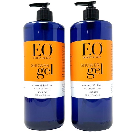 EO Coconut & Citrus Shower Gel Body Wash 32 fl oz Jumbo Size (2 Bottles) - Picture 1 of 3