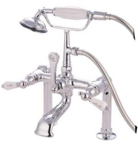 faucet clawfoot kingston tub chrome brass deck mount shower hand