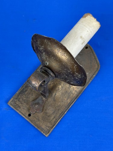 C.1920 Brass Sconce Light Fixture ~ Simple Form, 6.75" x 3.5" - Picture 3 of 11