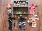 Gi Joe vintage Footlocker w/ misc. equipment + metal cap/bomb.