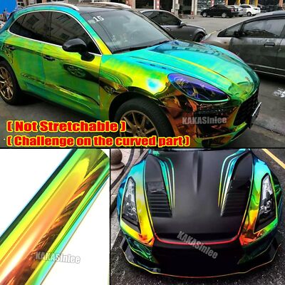 Magic Gold GN Car Rainbow Mirror Chrome Vinyl Wrap Metal Sticker 20FT x 4.4FT US