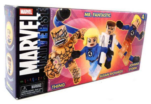 Diamond Select 2005 SDCC exclusivo Marvel MiniMates Fantastic Four paquete de 4 sin usar, en caja sellada