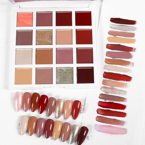 16 Colors Cream Gel Nail Polish Palette Solid Gel Polish Pudding Glitter Mud Gel - Bild 35 von 51