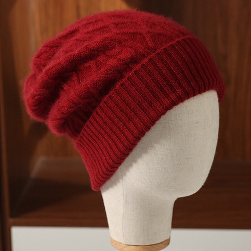 1pcs Cashmere Cable Knit Ribbed Beanie Hat Softest Winter Windproof Warm Hat - Picture 12 of 24