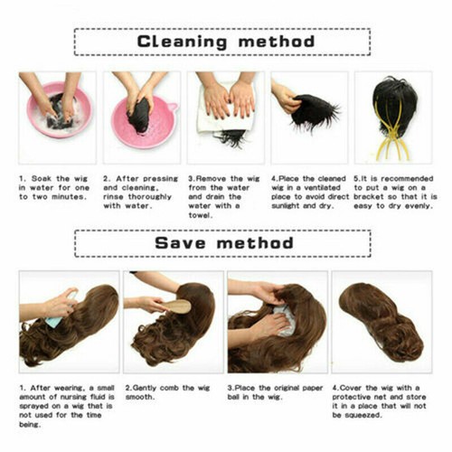 Wavy Short Curly Hair Bob Wigs With Bangs Synthetic Wig For Women Cosplay Party - Picture 6 of 9