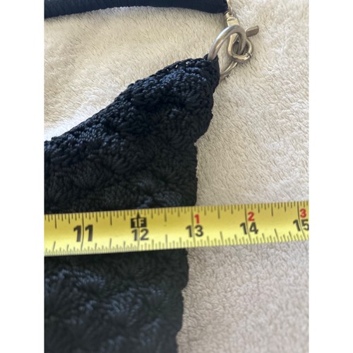 SAC crochet style black purse w/ brown crochet coin purse - Picture 8 of 18