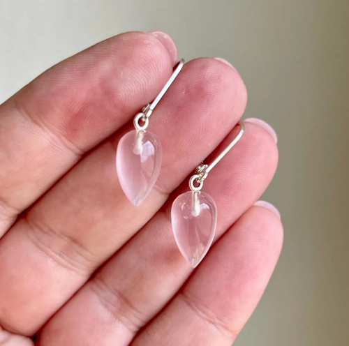 925 Sterling Silver Rose Quartz Teardrop Briolette Teardrop Dangle Earrings Gift - Picture 6 of 7