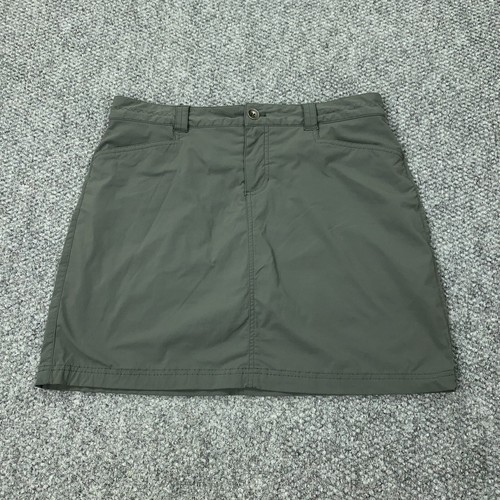 Eddie Bauer Travex Damen-Skortrock Größe 6 grau gefüttert Stretch-Reißverschlusstasche