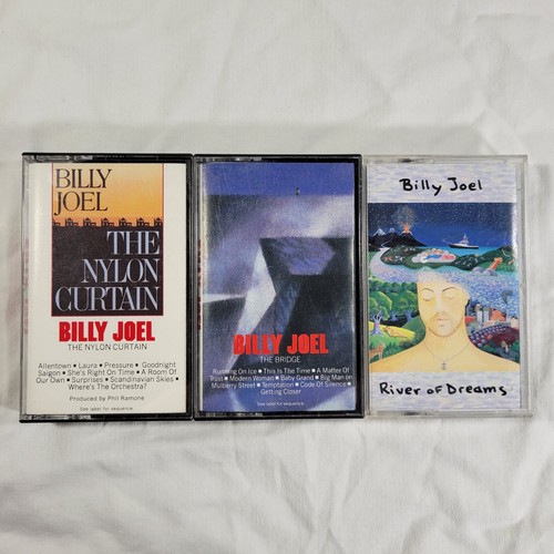 Billy Joel 3 Cassette Lot Nylon Curtain The Bridge River Of Dreams Vintage Tapes