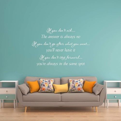 If You Don't Ask The Answer is Always No Vinyl Wall Decal Inspirational Quotes P - Picture 6 of 27