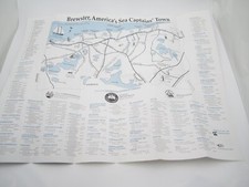 Vtg 1990's Tourist Map & Guide Brewster Cape Cod Mass Sea Captain Town (W7)
