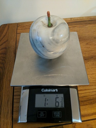 Onyx Paperweight Apple Natural Stone Handcarved Office Desk Decor HEAVY ~ Gray - Picture 8 of 8