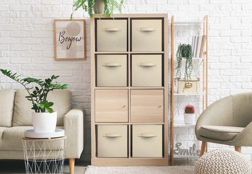 Sorbus Stoff Aufbewahrungsbehälter 13" faltbare Würfel mit Griffen - 6 Stück - Bild 4 von 79