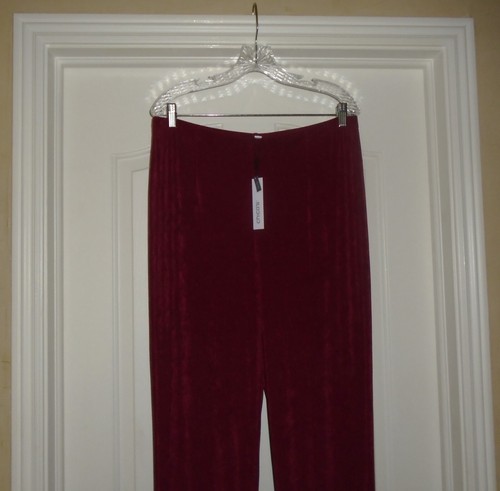 PANTALONE CHICO'S TRAVELERS NO TUMMY taglia 2 large 12 14 Red Berry Compote nuovo con etichette $70 - Foto 8 di 9