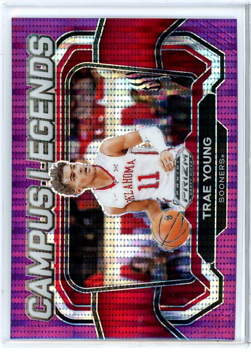 2024 Panini Prizm Draft Trae Young Campus Legends Purple Pulsar Prizm #9/55 (KD)