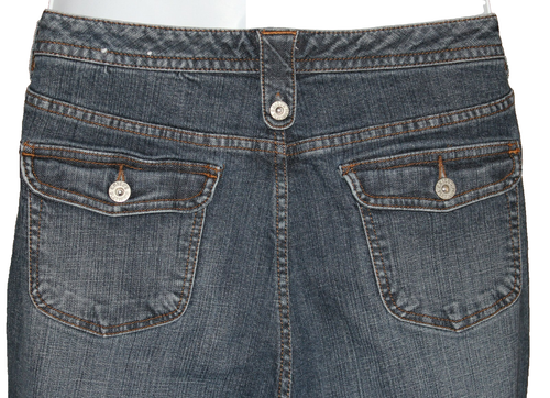 Chico's Platinum Denim Capris Cropped Pants Snap Cuffs 2.5 - Picture 6 of 8