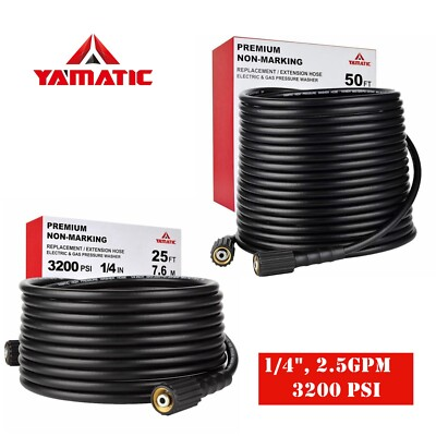 #ad YAMATIC Heavy Duty Pressure Washer Hose 1 4quot; M22 14mm Quick Connect 3200 PSI $33.14