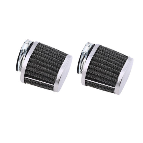 2PCS 49/ 50/ 51mm Motorcycle Air Filter Engine Cleaner Inlet Adjustable Pod Dirt - Picture 2 of 7