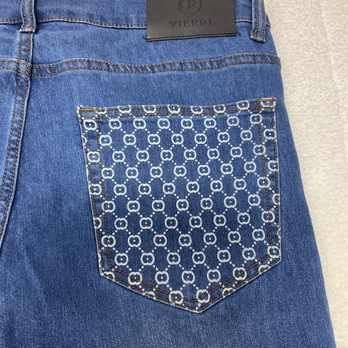 Vierri Mens Size 34x32 Denim Blue Skinny Jeans  - Picture 3 of 9