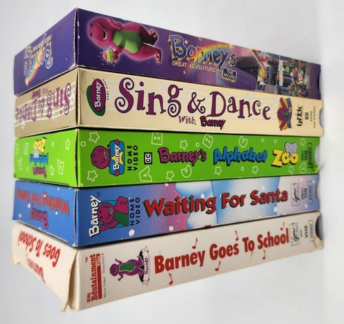 Barney VHS Lot Of 5 VCR Tapes Great Adventure Alphabet Zoo Sing & Dance - Picture 3 of 8