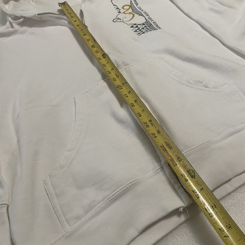 JFKHS Guam Men's XL Hoodie 1993 20th Year Reunion Full Zip White Green Pre-Owned - Picture 5 of 12