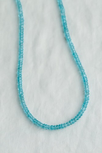 A + natürliche blaue Apatit facettierte Rondelle Perlen 18 Zoll schöne Halskette für Frauen - Bild 3 von 12