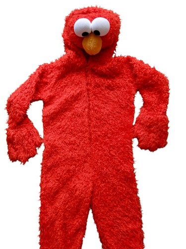 Elmo Plush Red Costume w Attached Hood Child Size 4-6 Sesame Street HALLOWEEN - Picture 3 of 9