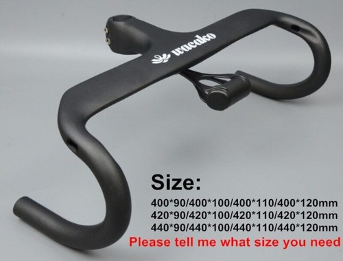 Carbon Fibre Integrated Road Bike Handlebar Cycling Drop Bar with Stem 28.6mm - Picture 10 of 29