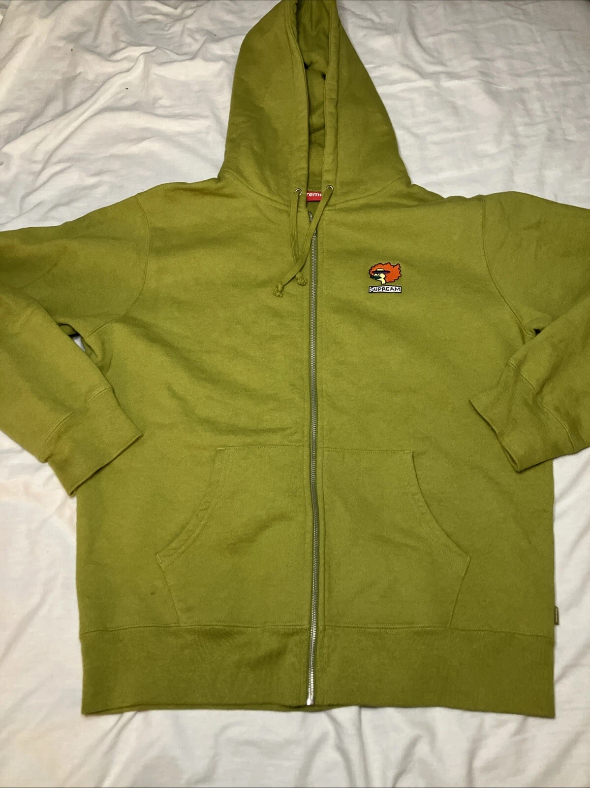 Sweat à capuche zippé intégral vert Supreme Gonz Ramm taille L