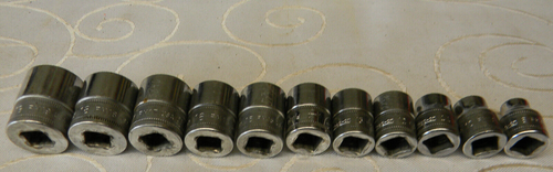 SNAP-ON 3/8" DRIVE 11PC METRIC 12PT SHALLOW SOCKET SET #212FMY 8-19MM MINUS 9MM - Foto 2 di 5