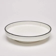 Yedi YCC845, 10" Fine Porcelain Grey Deep Plate, Bone China Marble Soup Bowl