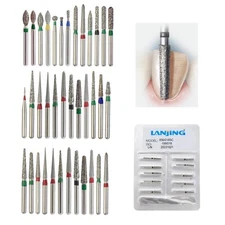 Dental Diamond Bur FG Round End Taper Football Flame Pear Coarse Fine High Speed