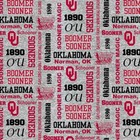 Oklahoma University Sooners Verbiage Heather Fleece Fabric-Fleece Blanket Fabric