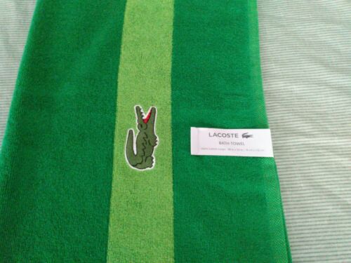 LACOSTE KROKODIL BADETUCH GROSSES LOGO BRANDNEU 30" x 52" grün Neu mit Etikett - Bild 2 von 4