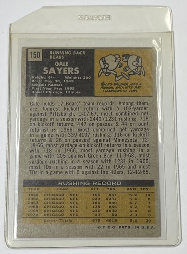 1971 Topps # 150 Gale Sayers HOF # - Picture 2 of 2