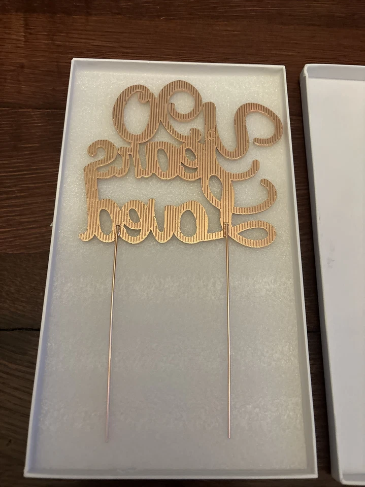 Cristal Creations Cake Topper Estrás Brillante 90 Años Amado Oro Rosa Foto 2 de 4
