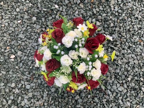 Artificial flower arrangements in grave memorial cemetery pots various colours - Picture 115 of 175