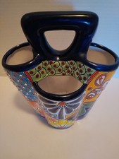 Talavera Mexican Pottery 4 Section Utensil Ho...