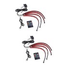  2pcs Car Interior Atmosphere Neon Lights RGB Lamps Strip 72-LED USB Port with