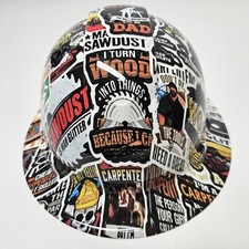 full brim hard hat custom hydro dipped IN CARPENTER STICKER BOMB MAN GLITTER NEW
