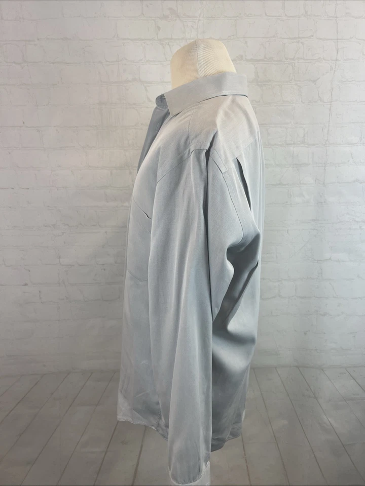 Мужская однотонная серая хлопковая сорочка Canali Италия 15,5 39 34/35 - Изображение 2 из 4