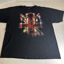 Doctor Who Tardis Police Box Union Jack Flag Ripple Junction Black T-Shirt XL