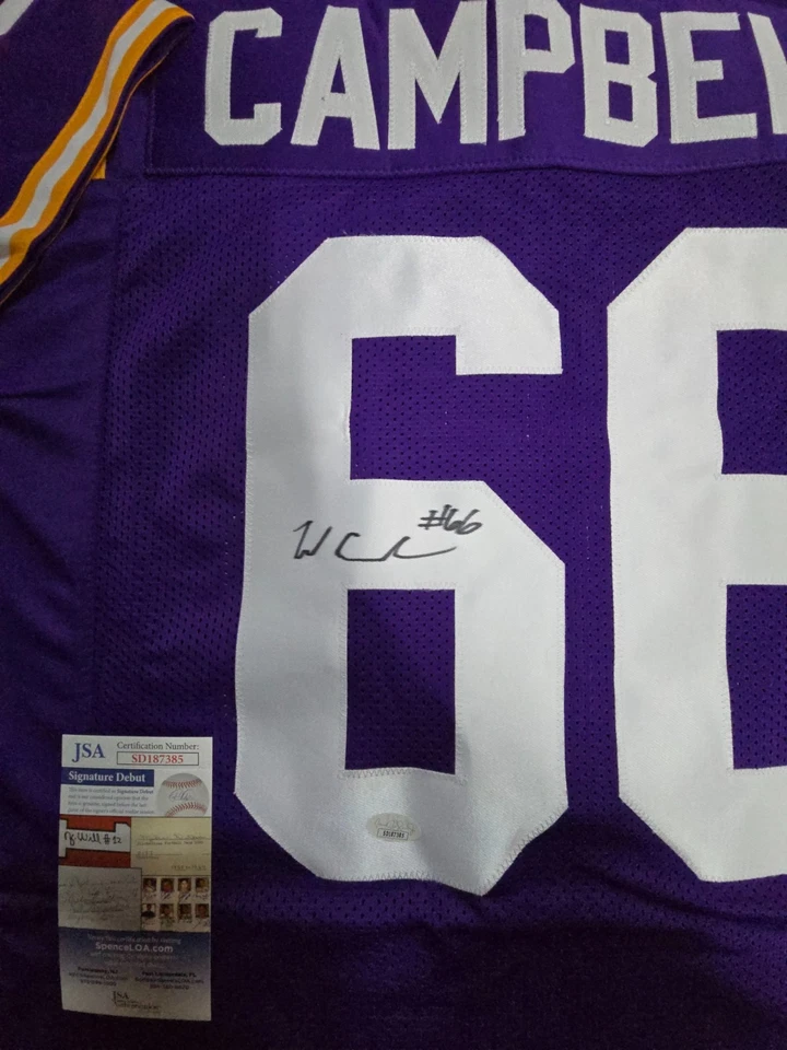 LSU TIGERS WILL CAMPBELL AUTOGRAPHED SIGNED JERSEY JSA COA - Image 2 of 3