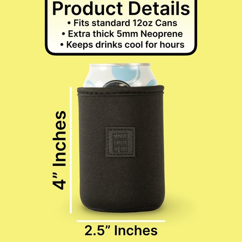 Made Easy Kit Neoprene Can Cooler Cover & Holder for 12oz Cans - Picture 12 of 24