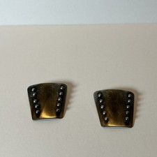 Silver Toned Vintage Shoe Clips Buckles Raised Metal Ball Embellishments