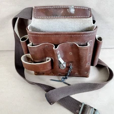 Leather Electricians Tool Belt Pouch Leather Adjustable Belt 47" Long