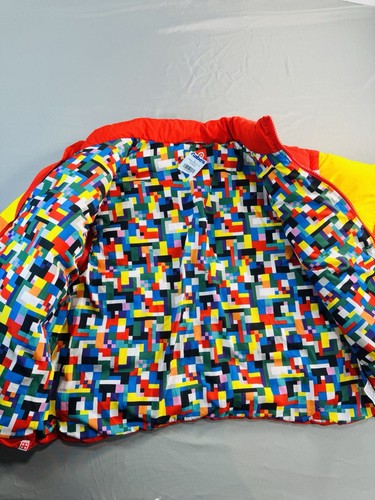 Lego X Target Women’s Large L Puffer Jacket Striped Red Yellow Orange Pink - Picture 6 of 10